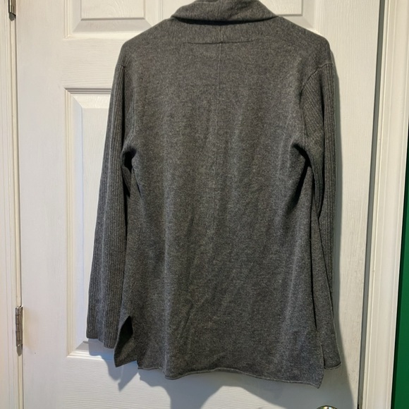 Cashmere and wool Gray Open Front Cardigan medium - Picture 7 of 8